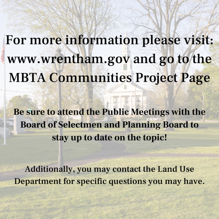 MBTA Communities What it means for Wrentham Town of Wrentham News